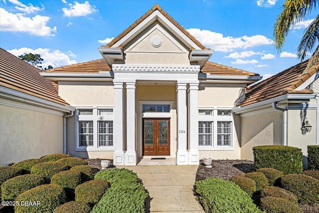 view of front of home featuring french doors