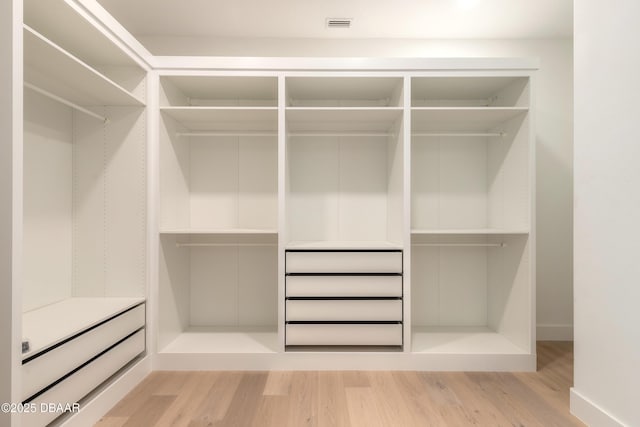 spacious closet featuring wood-type flooring