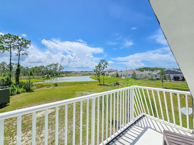 balcony with a water view