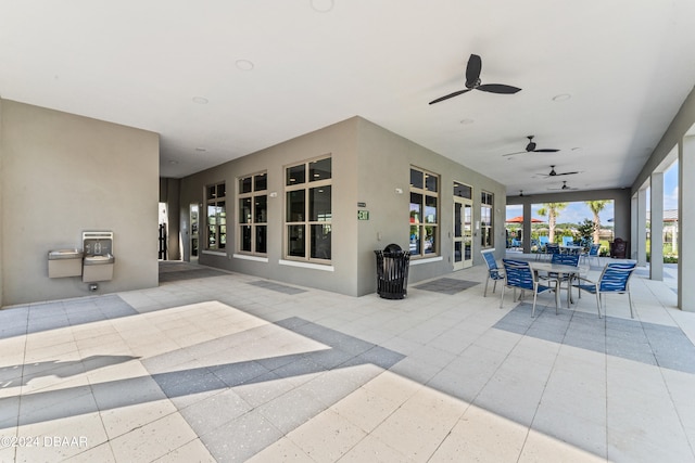 view of patio with ceiling fan