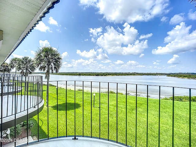 balcony with a water view