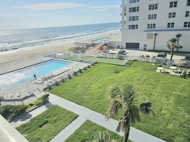 2043 S Atlantic Ave Unit 417, Daytona Beach, FL 32118 - bird's eye view of a pool area and waterfront with a beach
