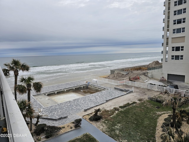 view of water feature featuring a view of the beach