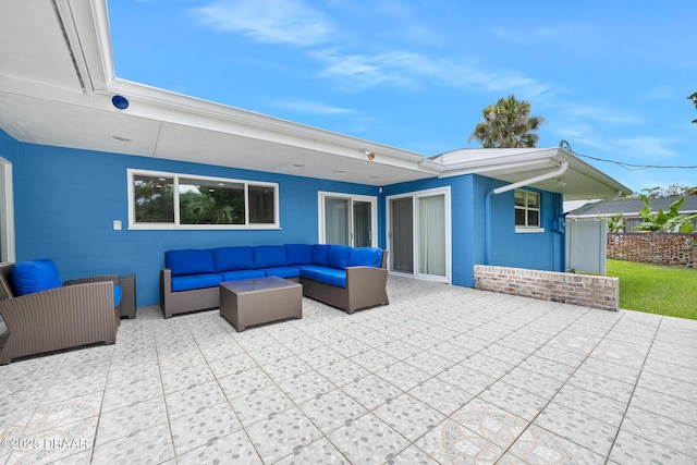 49 Bosarvey Cir, Ormond Beach, FL 32176 - view of patio / terrace featuring outdoor lounge area and radiator heating unit