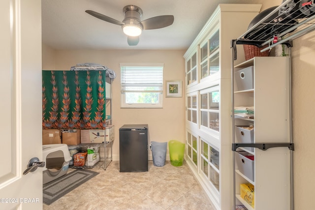 storage with ceiling fan