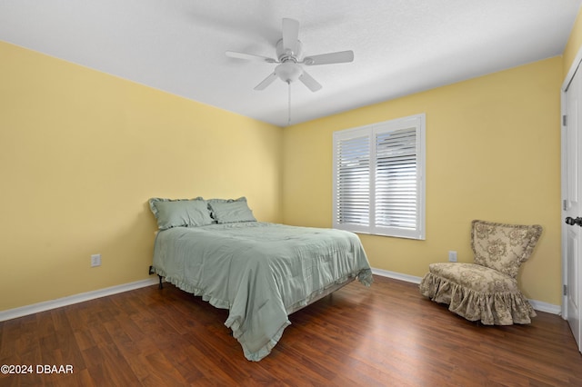 3457 Martingale Ct, Port Orange, FL 32129 - bedroom with wood finished floors and a ceiling fan