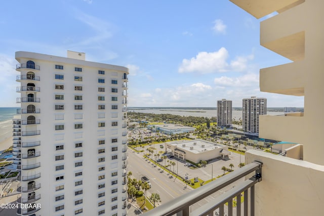 property's view of city with a water view