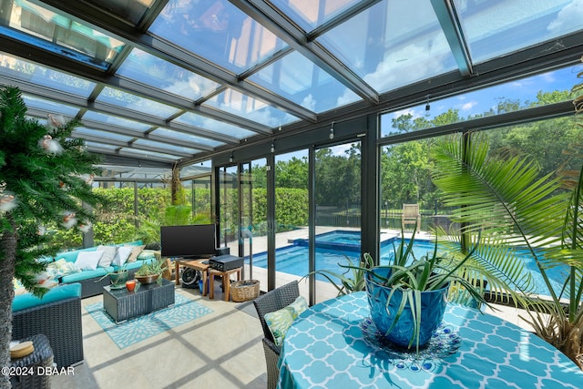 view of unfurnished sunroom