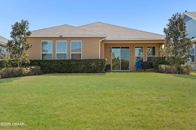 back of house featuring a yard