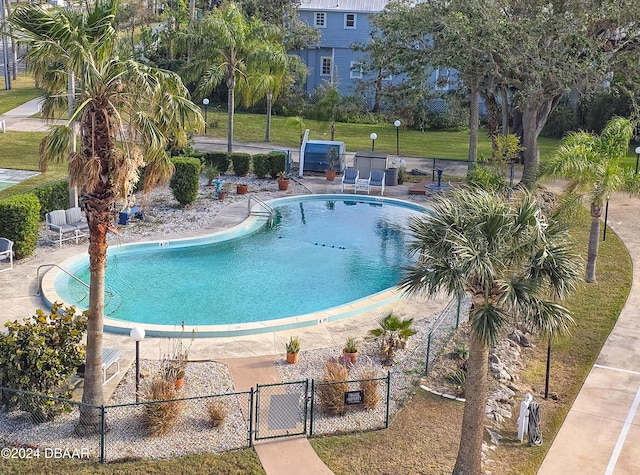 view of pool with a patio