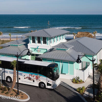 exterior space with a water view