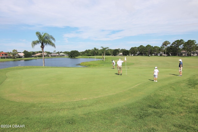 view of property's community with a water view