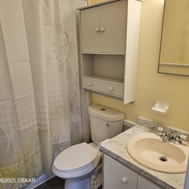 bathroom with vanity and toilet