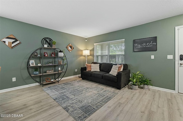 living room with light wood-type flooring