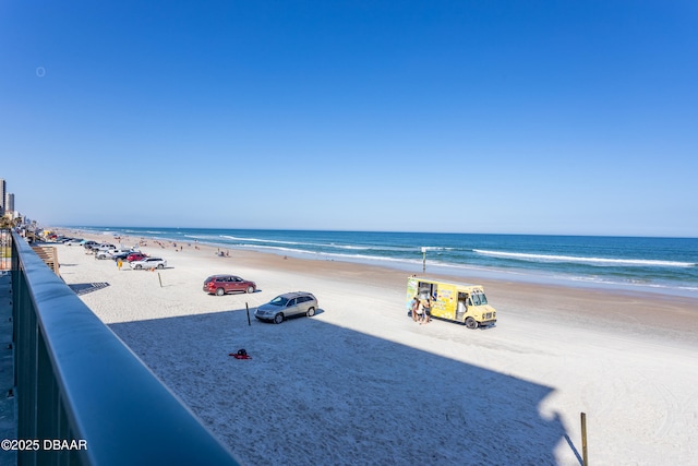 property view of water featuring a view of the beach