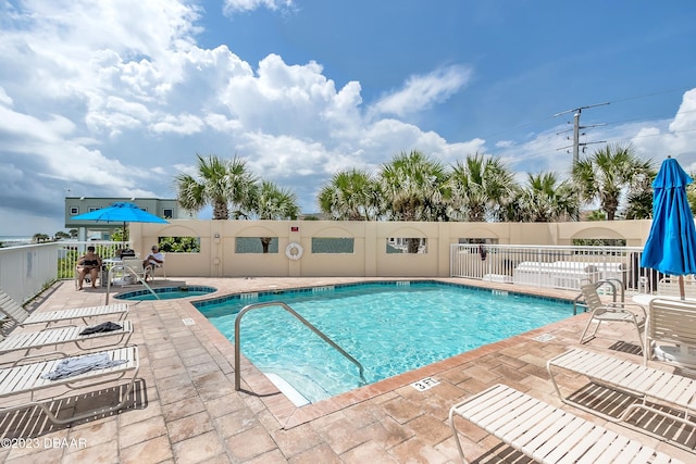 view of pool with a patio