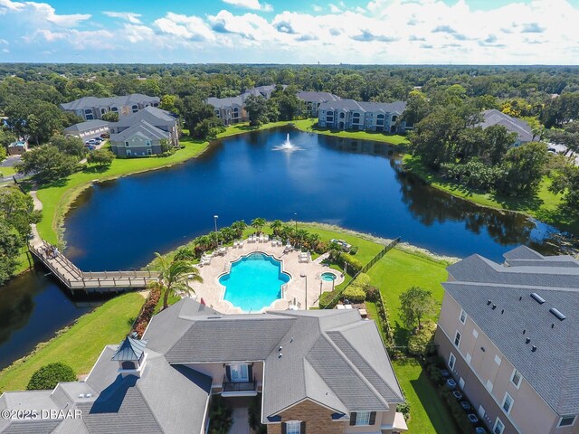 940 Village Trl Unit 2-106, Port Orange, FL 32127 - bird's eye view of a pool and a nearby body of water