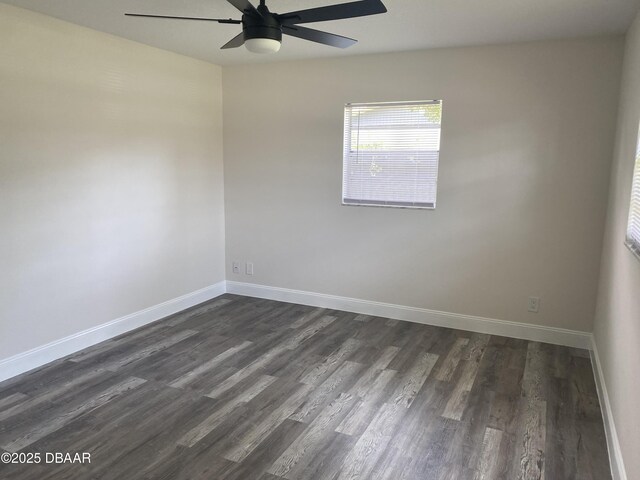 304 Jane Ann St, Port Orange, FL 32127 - spare room featuring ceiling fan and dark wood-type flooring