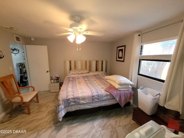 bedroom with ceiling fan