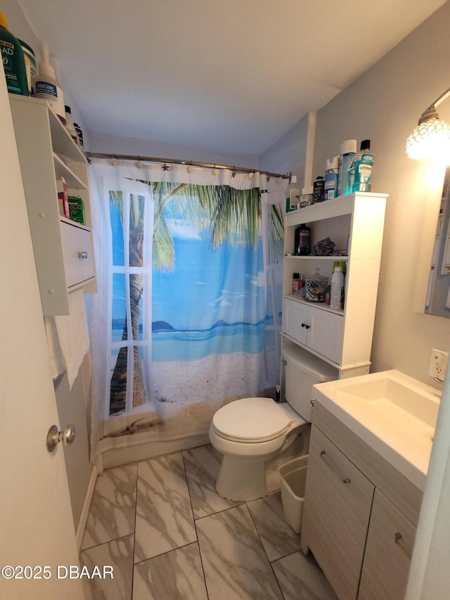 bathroom with vanity and toilet