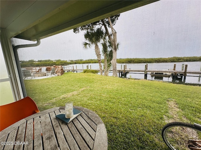 84 Heather Point Ct, New Smyrna Beach, FL 32169 - view of yard with a water view and a fire pit