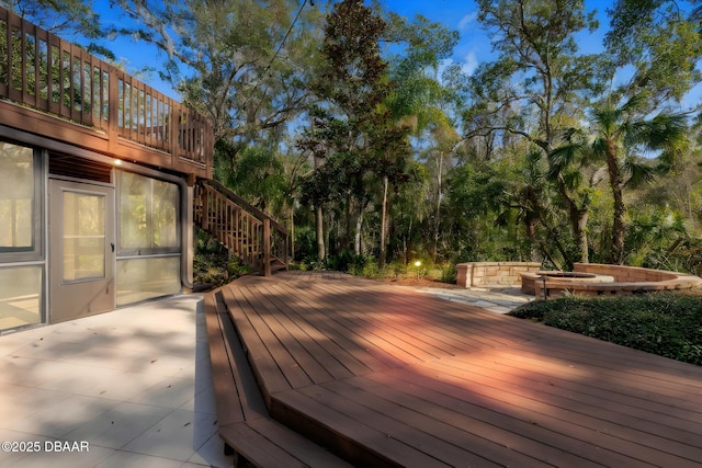 deck featuring a patio area