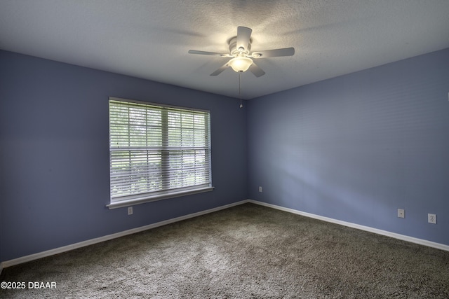 255 Woodhaven Cir W, Ormond Beach, FL 32174 - carpeted spare room featuring a ceiling fan and a textured ceiling