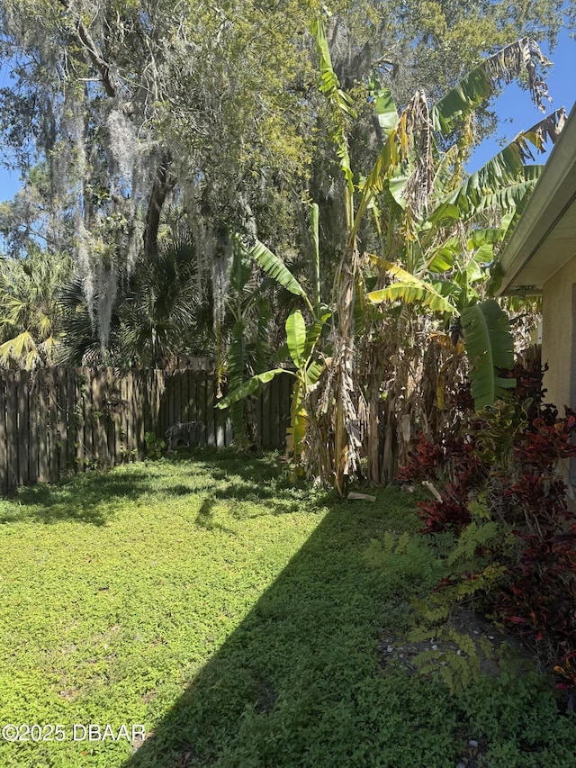 view of yard featuring fence