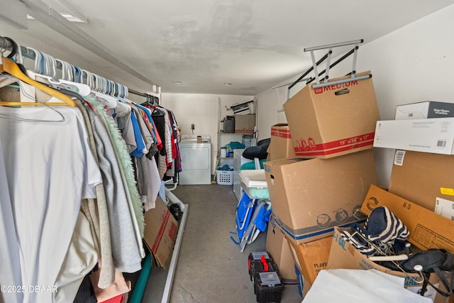 storage room featuring washer / dryer