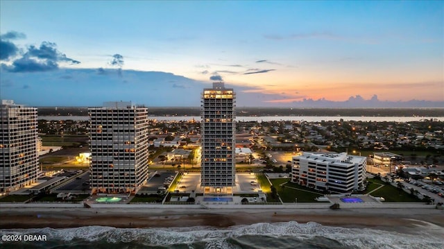 view of city with a water view