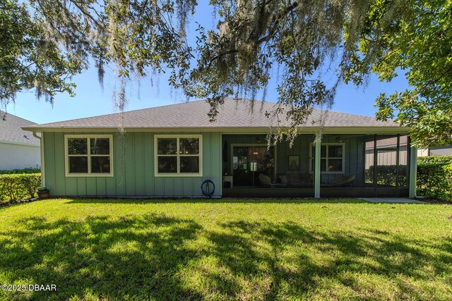 1321 Tullamore Blvd, Ormond Beach, FL 32174 - sunroom with an outdoor living space and ceiling fan