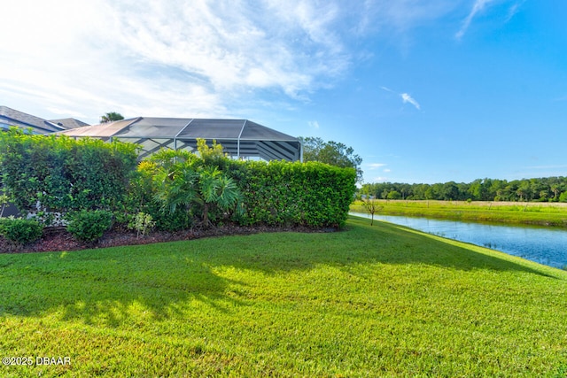 3102 N Springwater Ct N, Port Orange, FL 32128 - view of green lawn with a water view and a lanai