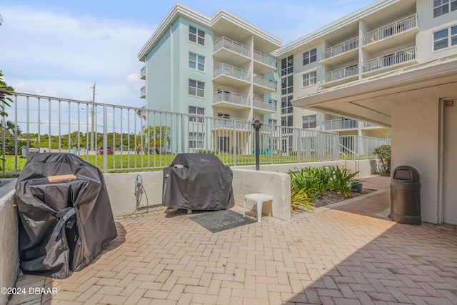 view of patio featuring area for grilling