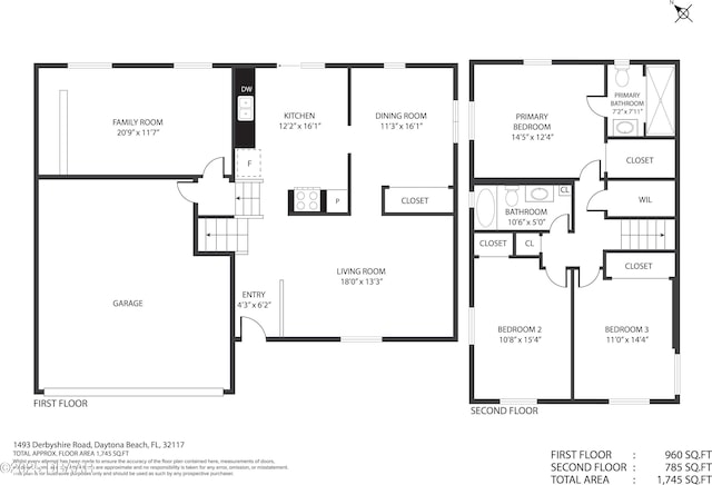 1493 Derbyshire Rd, Daytona Beach, FL 32117 - floor plan