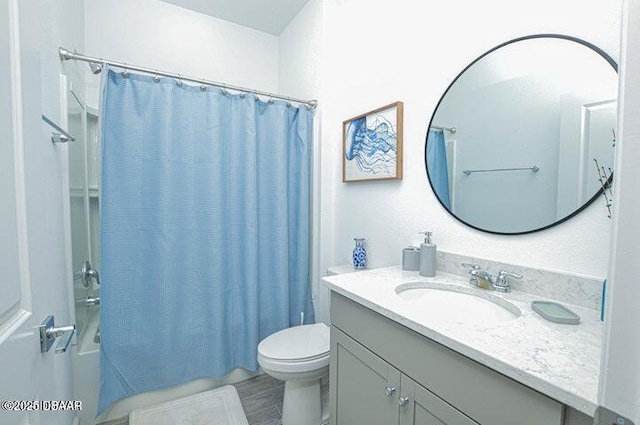467 Salty Lime Pl, Daytona Beach, FL 32124 - bathroom with toilet, shower / bath combination with curtain, and vanity