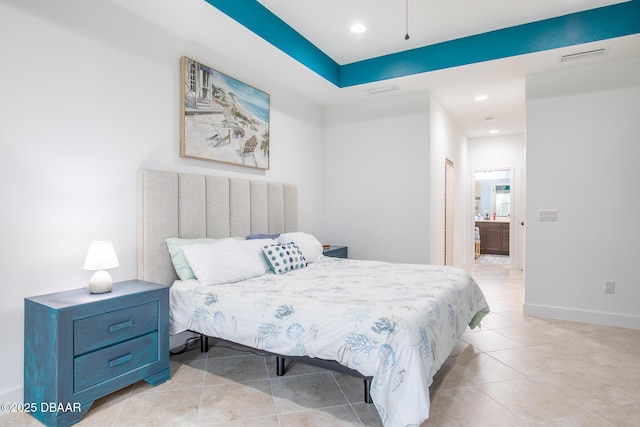 view of tiled bedroom