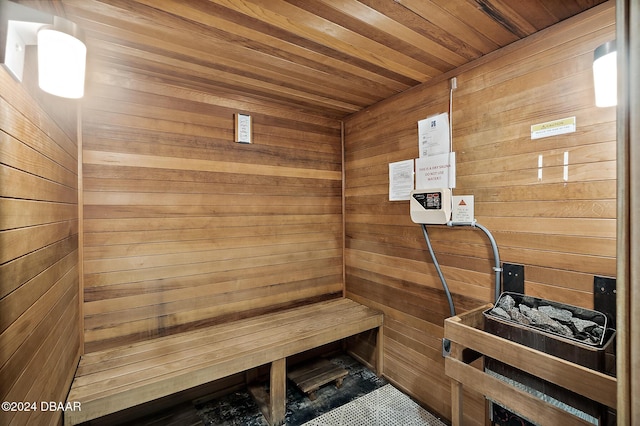 view of sauna