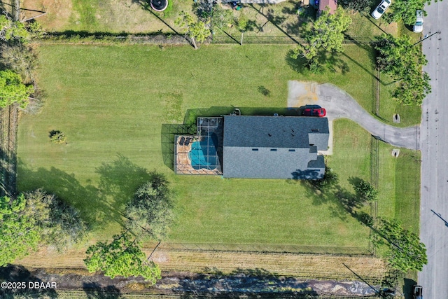 drone / aerial view featuring a rural view