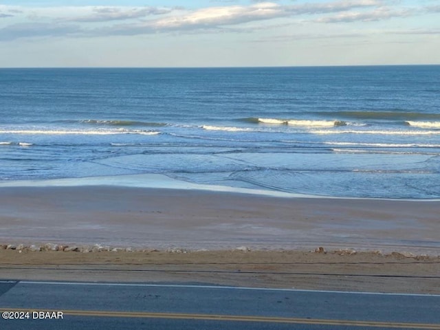 view of water feature featuring a view of the beach