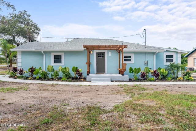 view of single story home