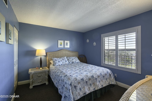 bedroom with a textured ceiling