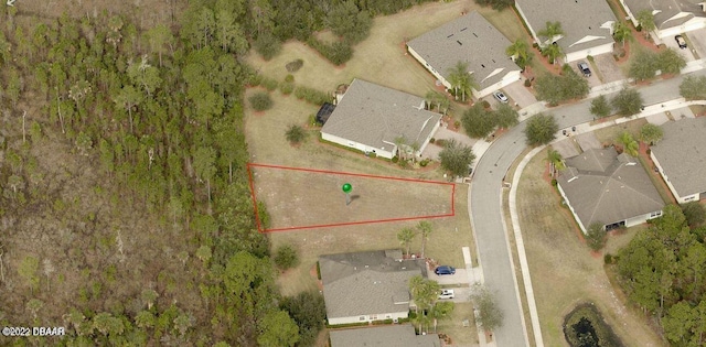 160 Mendoza Cir, Daytona Beach, FL 32124 - aerial view of residential area with property parcel outlined