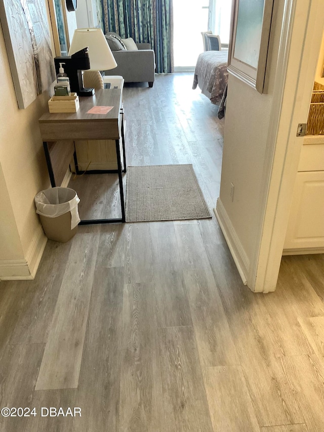 hallway featuring light hardwood / wood-style floors