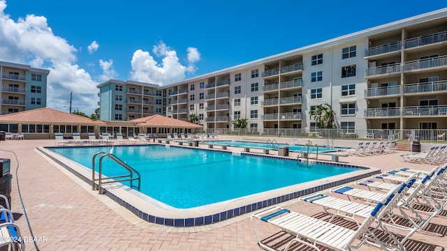 view of pool with a patio