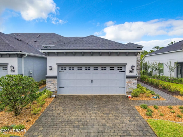 exterior space featuring a garage