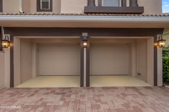 view of garage