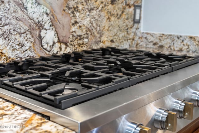 details with range and stainless steel gas stovetop