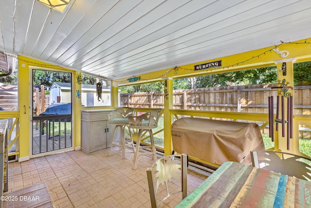 3048 Mango Tree Dr, Edgewater, FL 32141 - sunroom featuring lofted ceiling