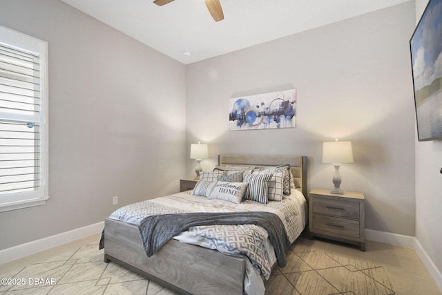 6279 W Fallsgrove Ln, Port Orange, FL 32128 - bedroom with light tile patterned flooring, multiple windows, and a ceiling fan