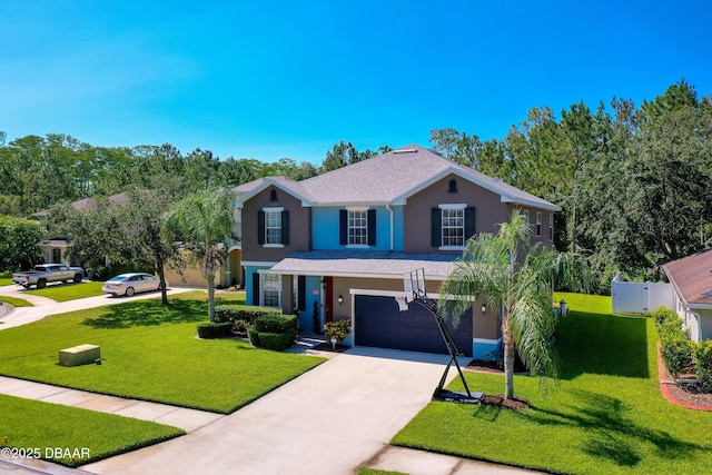 10 Cantilever Ct, Ormond Beach, FL 32174 - traditional-style house with stucco siding, concrete driveway, and an attached garage